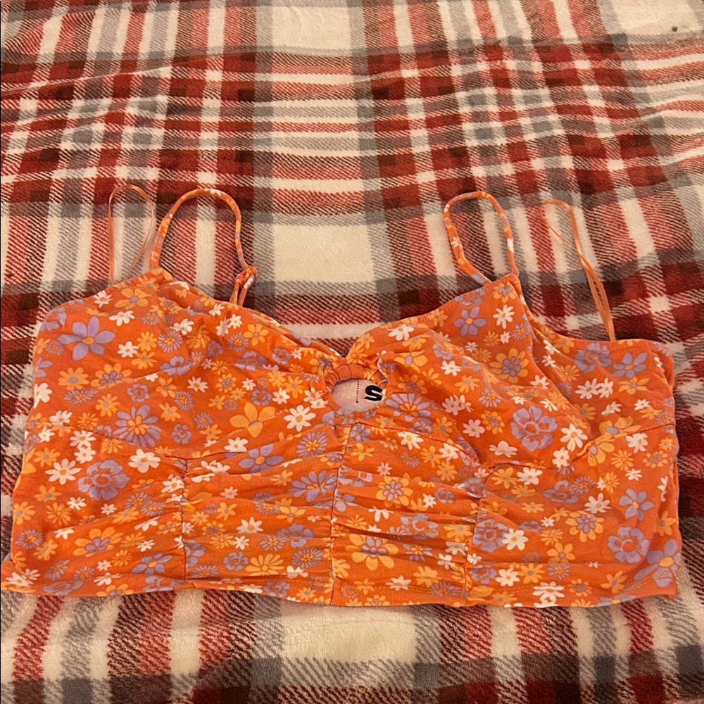 SO Orange Floral Camisole Top